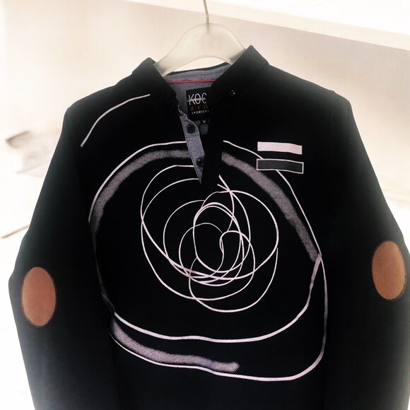 KOOL KIDS Sportswear Abstract Graphic Black Long Sleeve Shirt Boys Sz 16 - Picture 5 of 5